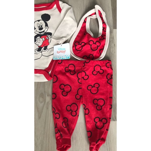 MICKEY MOUSE DISNEY BABY 3 PIECE OUTFIT SIZE 0-3 MONTHS - Picture 4 of 5